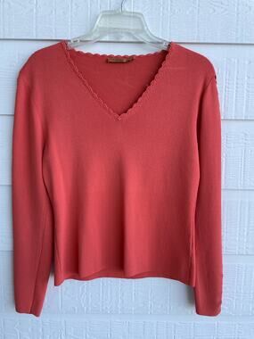 Belldini Sweater XL peekaboo sleeve, v neck peach color